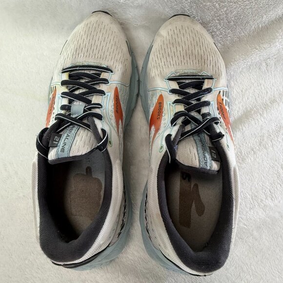 Brooks Adrenaline GTS 21 Running Shoes White/Orange Women's Size 9 Lightweight - Picture 7 of 8